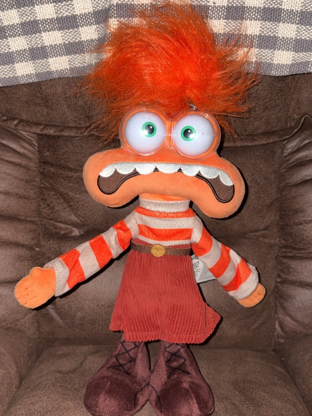 Source Unknown Orange-Striped Plush Character with Fluffy Orange Hair